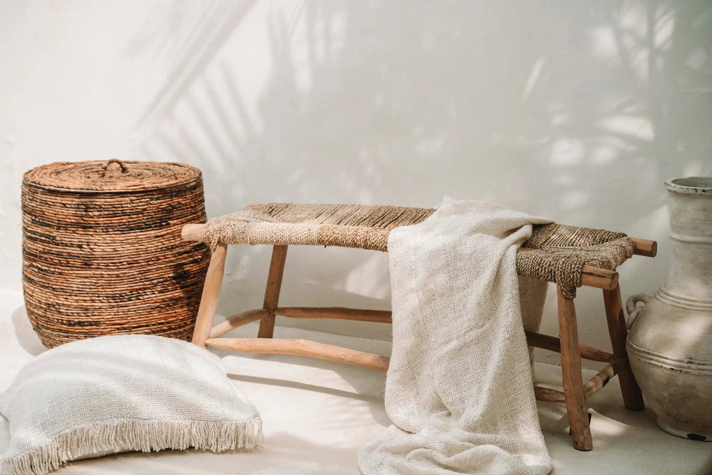 Luxury hand-woven plaid - Cream