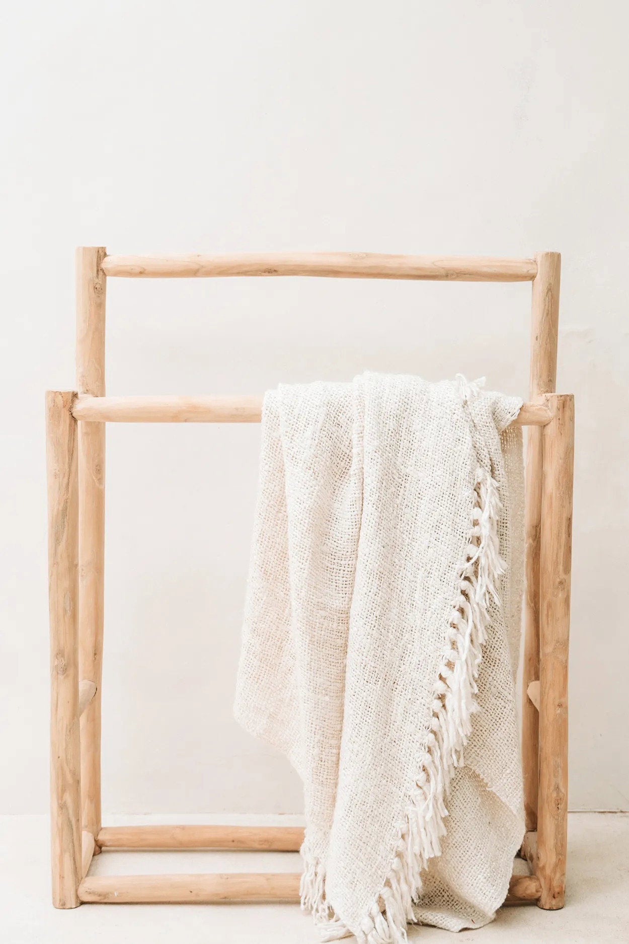 Luxury hand-woven plaid - Cream