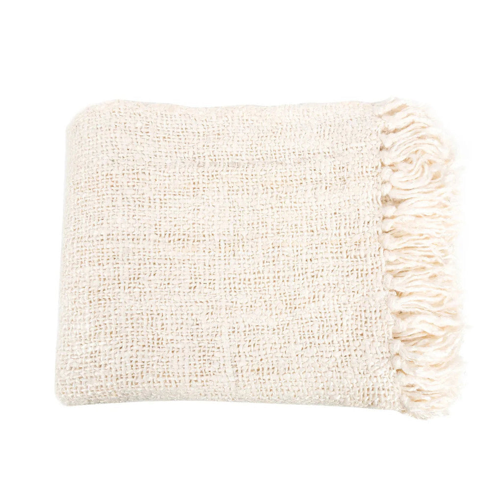 Luxury hand-woven plaid - Cream