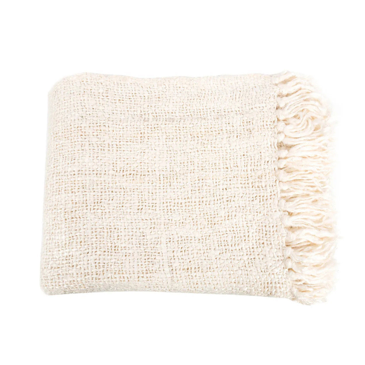 Luxury hand-woven plaid - Cream