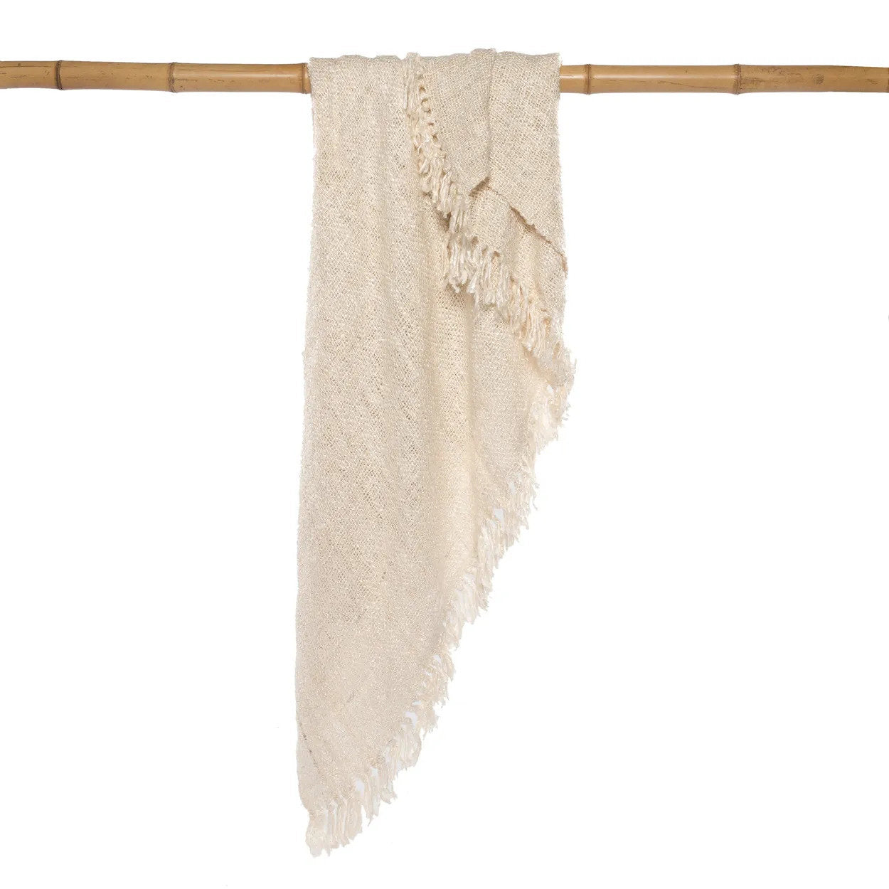 Luxury hand-woven plaid - Cream