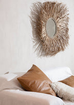 De Vier Panelen Leren Kussenhoes - Kameel - 40x40