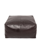 Zitpoef Chocolade – zachte nappaleer poef in chocoladetint