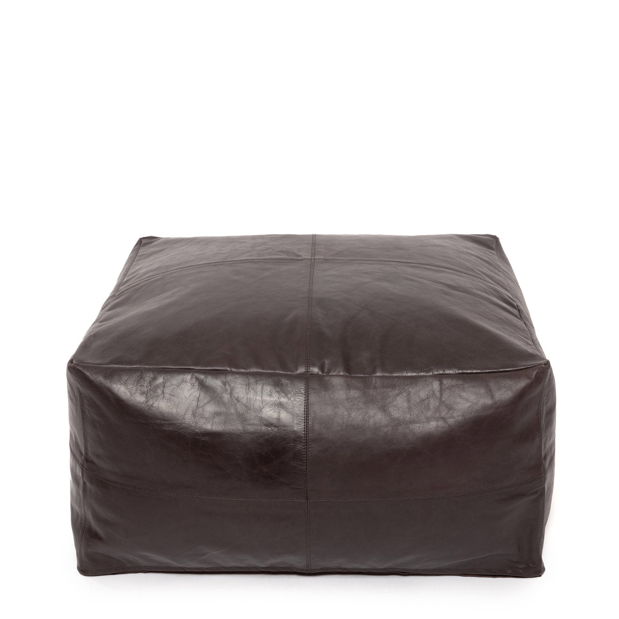 Zitpoef Chocolade – zachte nappaleer poef in chocoladetint