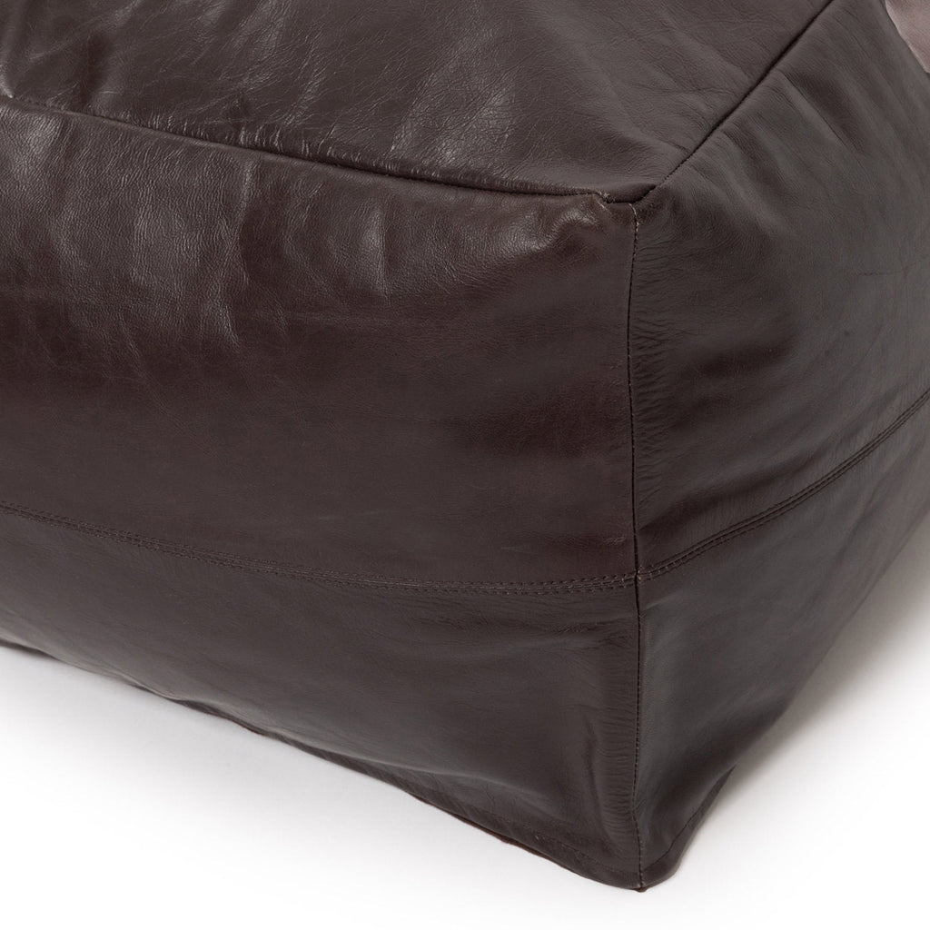 Zitpoef Chocolade – zachte nappaleer poef in chocoladetint