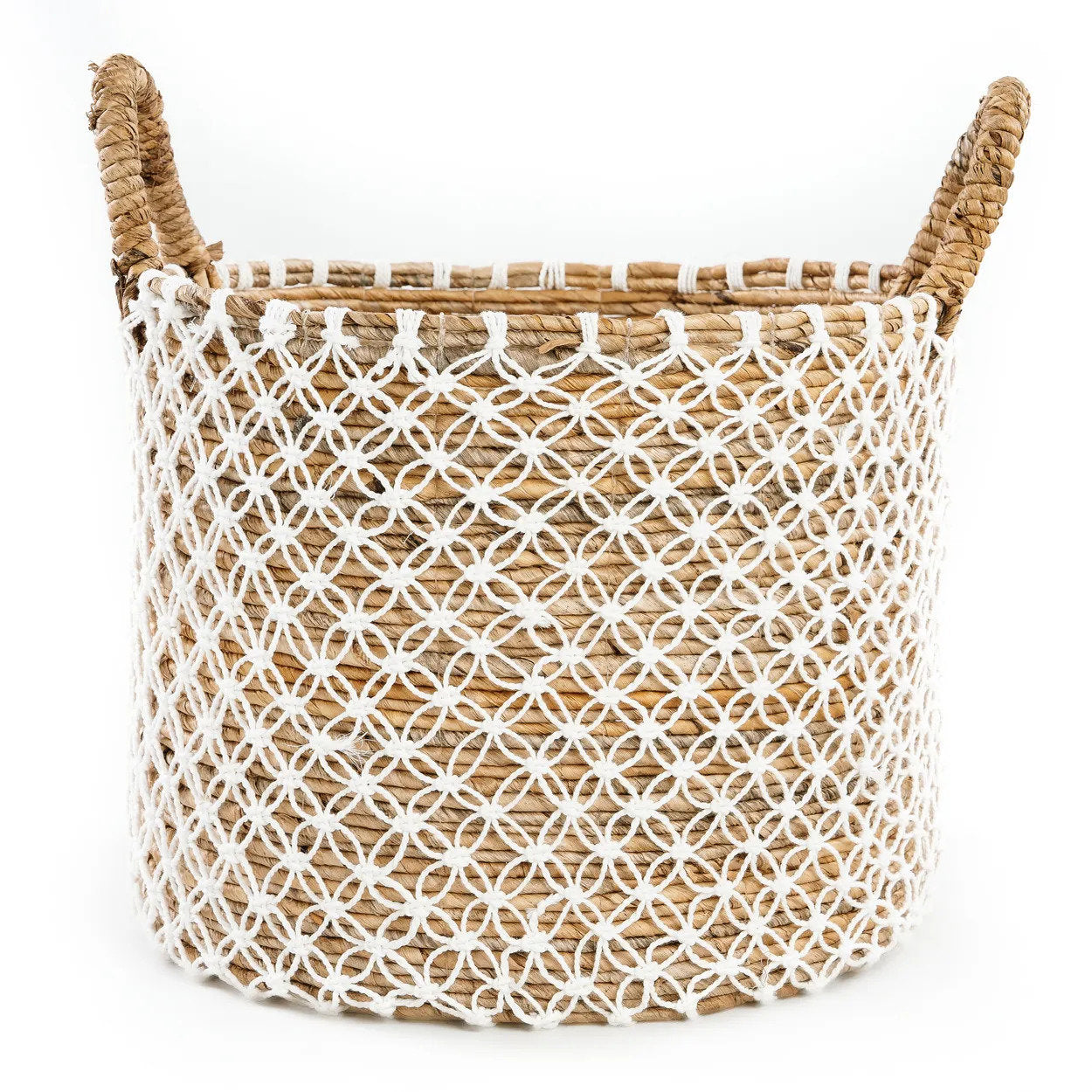 The Cross Stitched Macrame Basket - Large