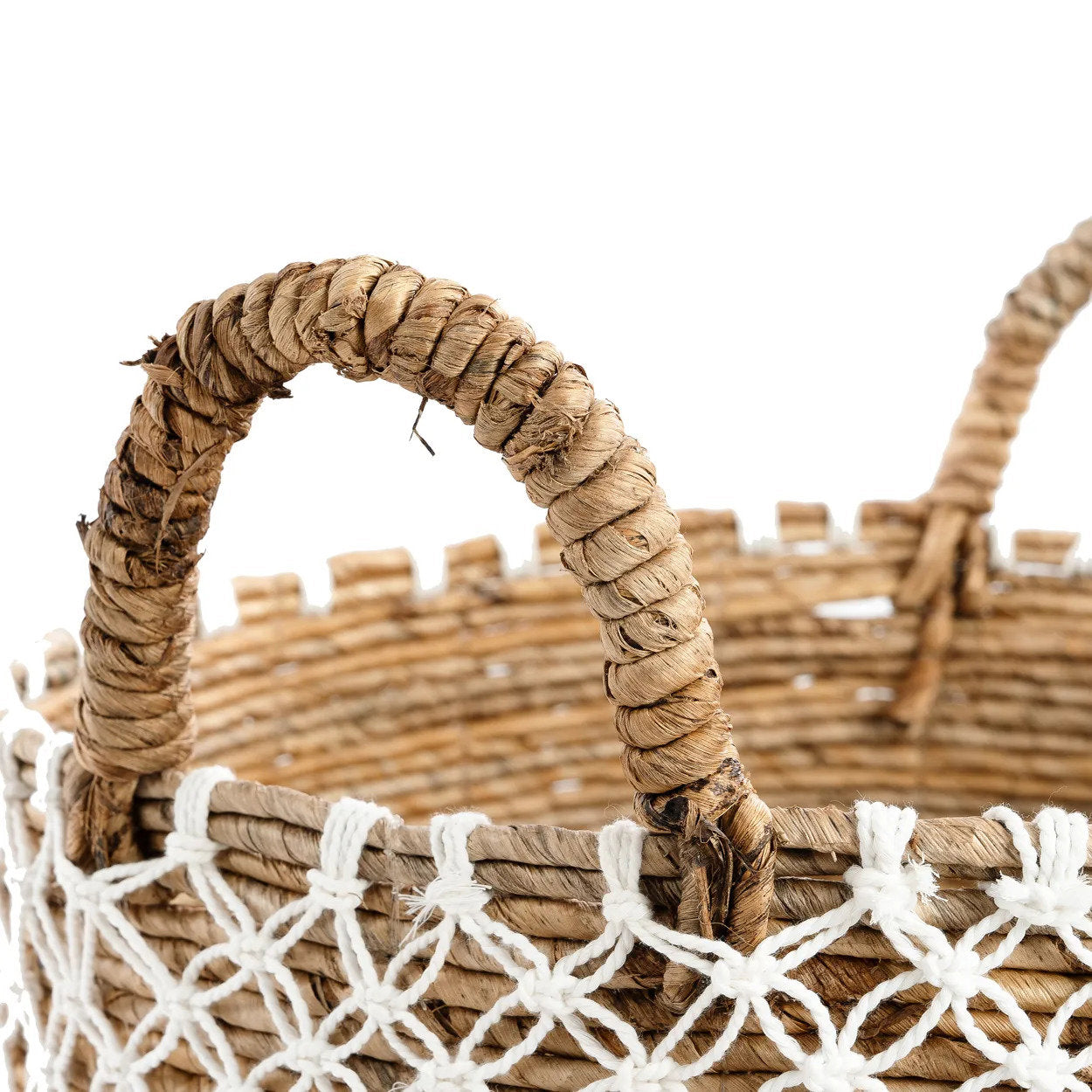 The Cross Stitched Macrame Basket - Large