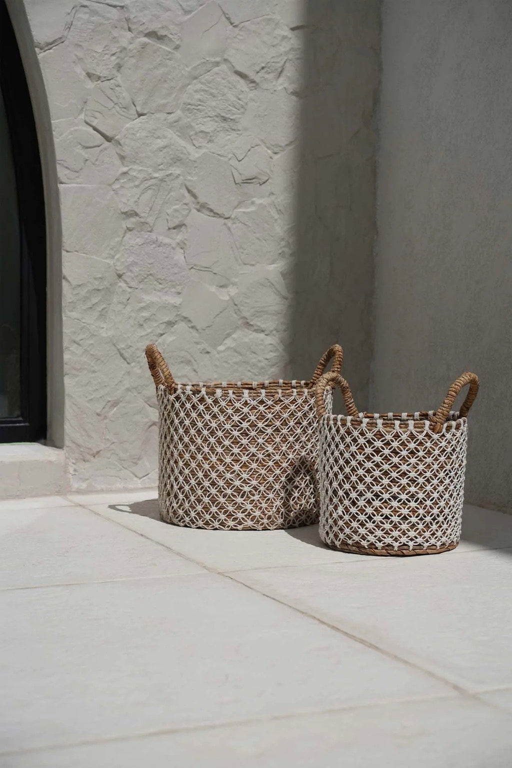 The Cross Stitched Macrame Basket - Large