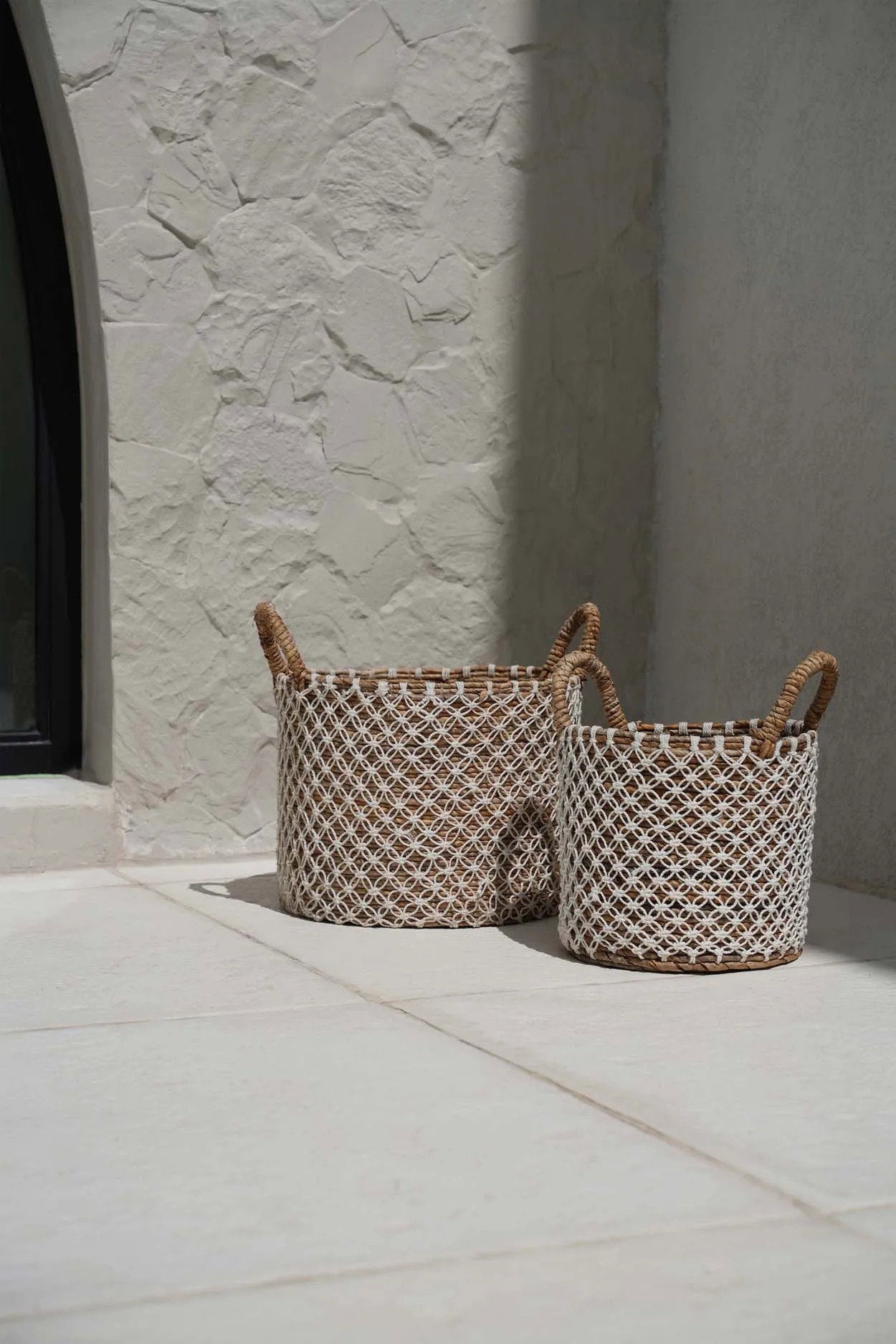 The Cross Stitched Macrame Basket - Large