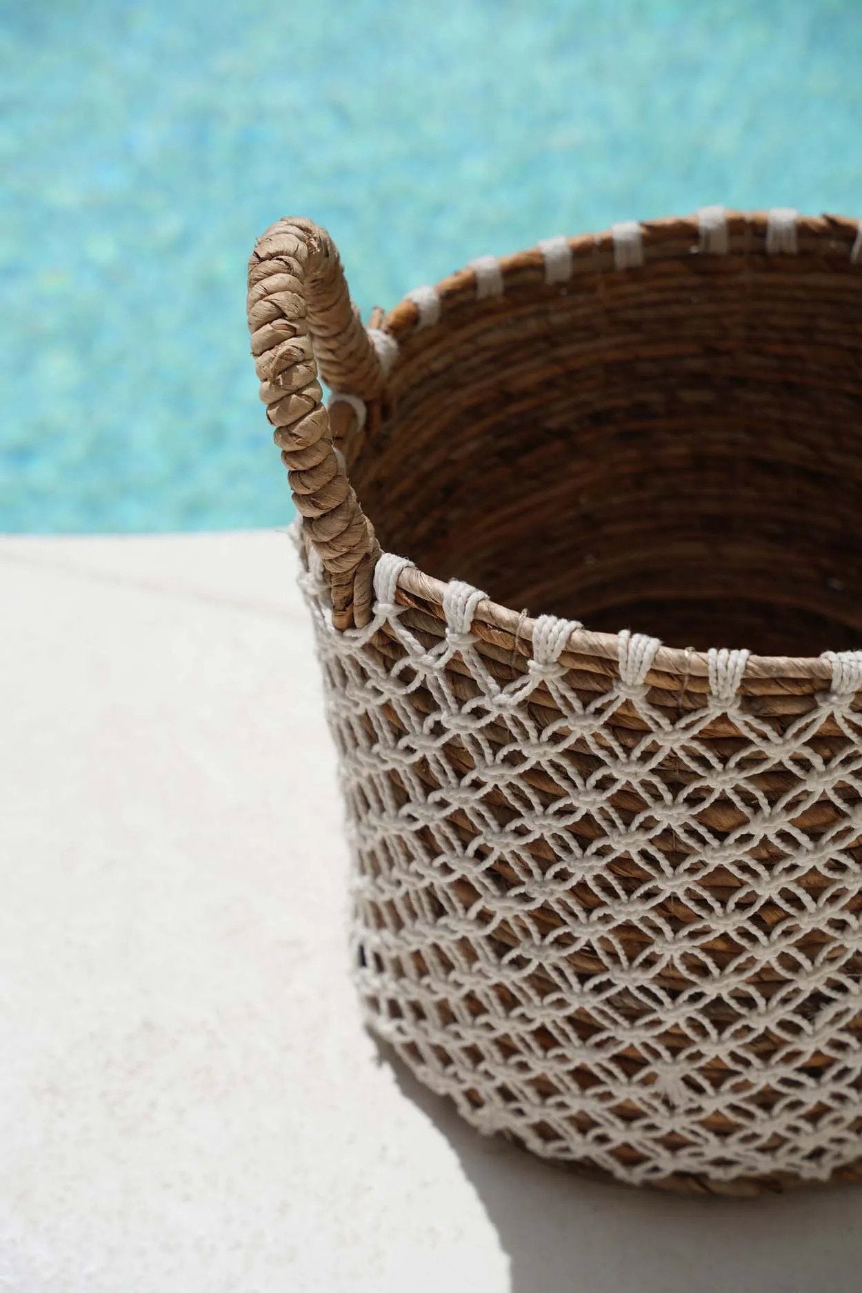 The Cross Stitched Macrame Basket - Large