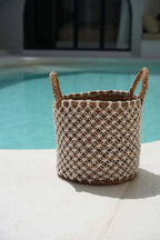 The Cross Stitched Macrame Basket - Large