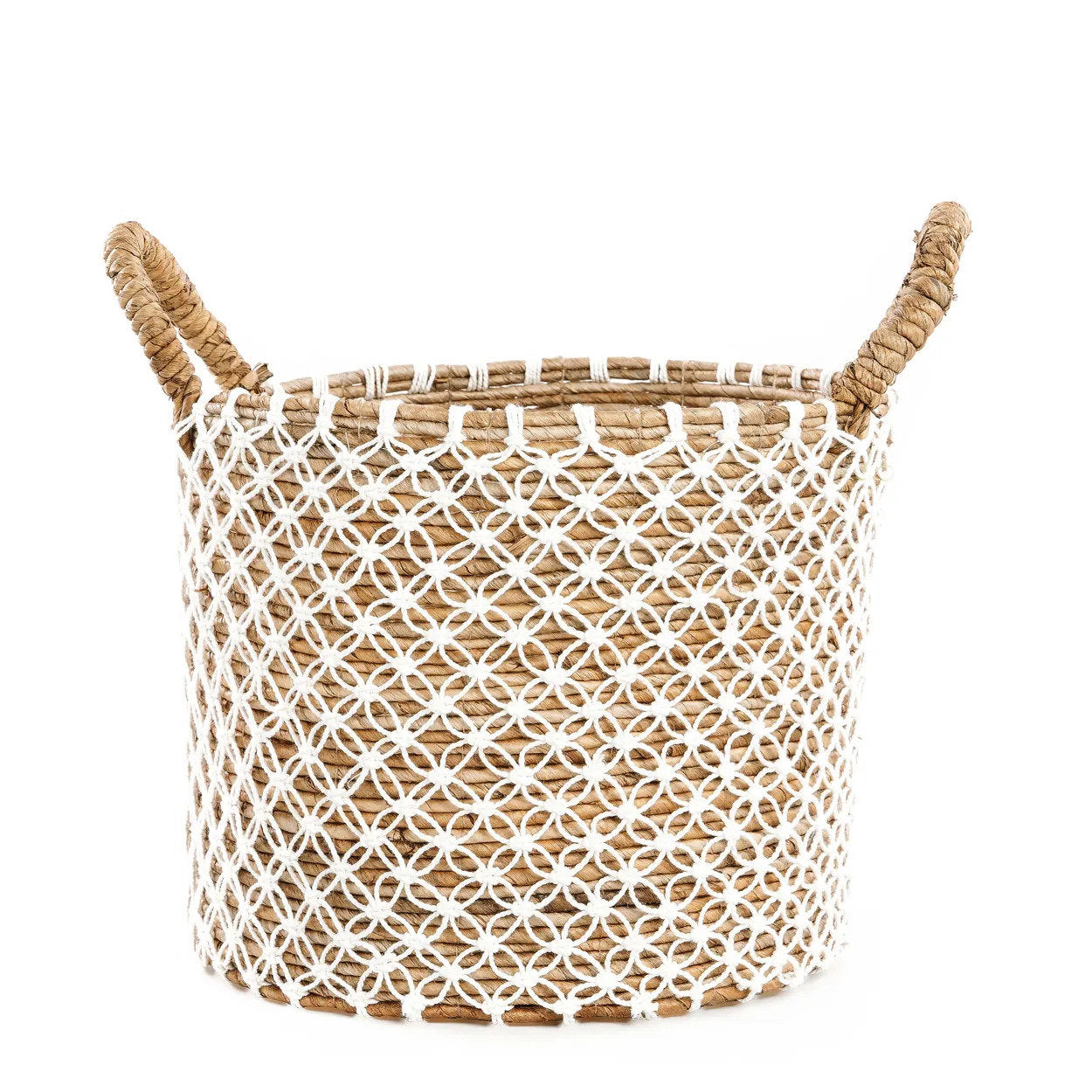 The Cross Stitched Macrame Basket - Medium