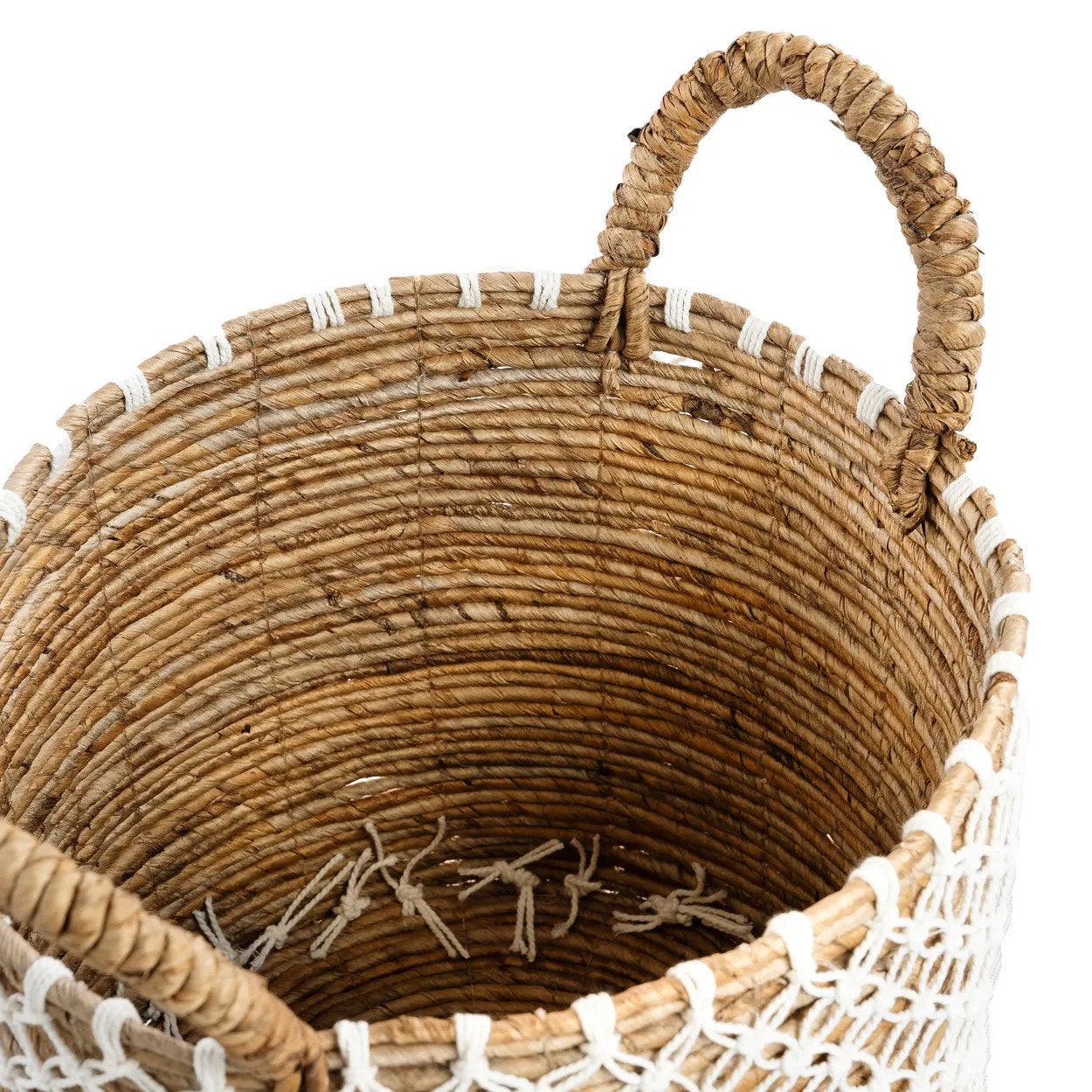 The Cross Stitched Macrame Basket - Medium