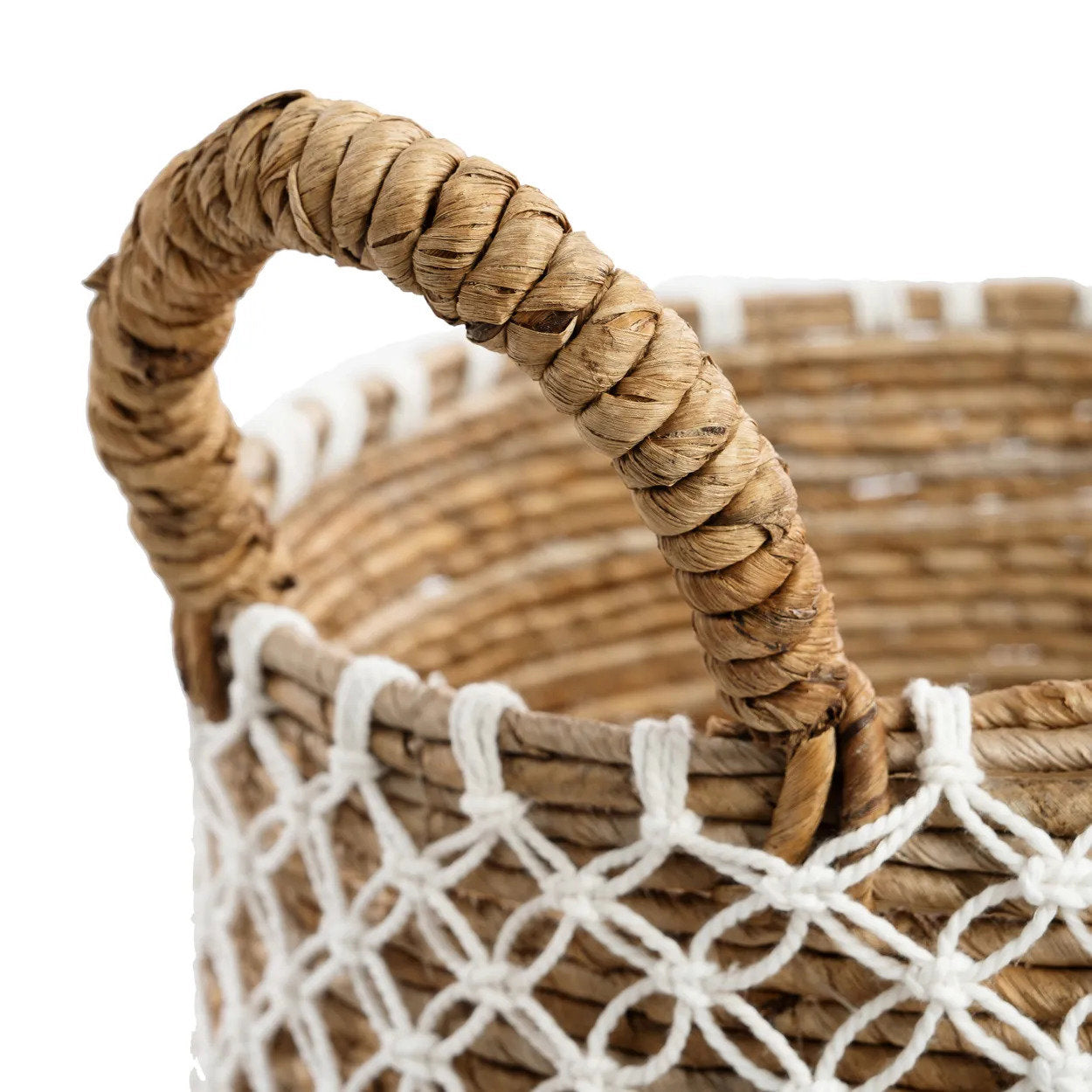 The Cross Stitched Macrame Basket - Medium