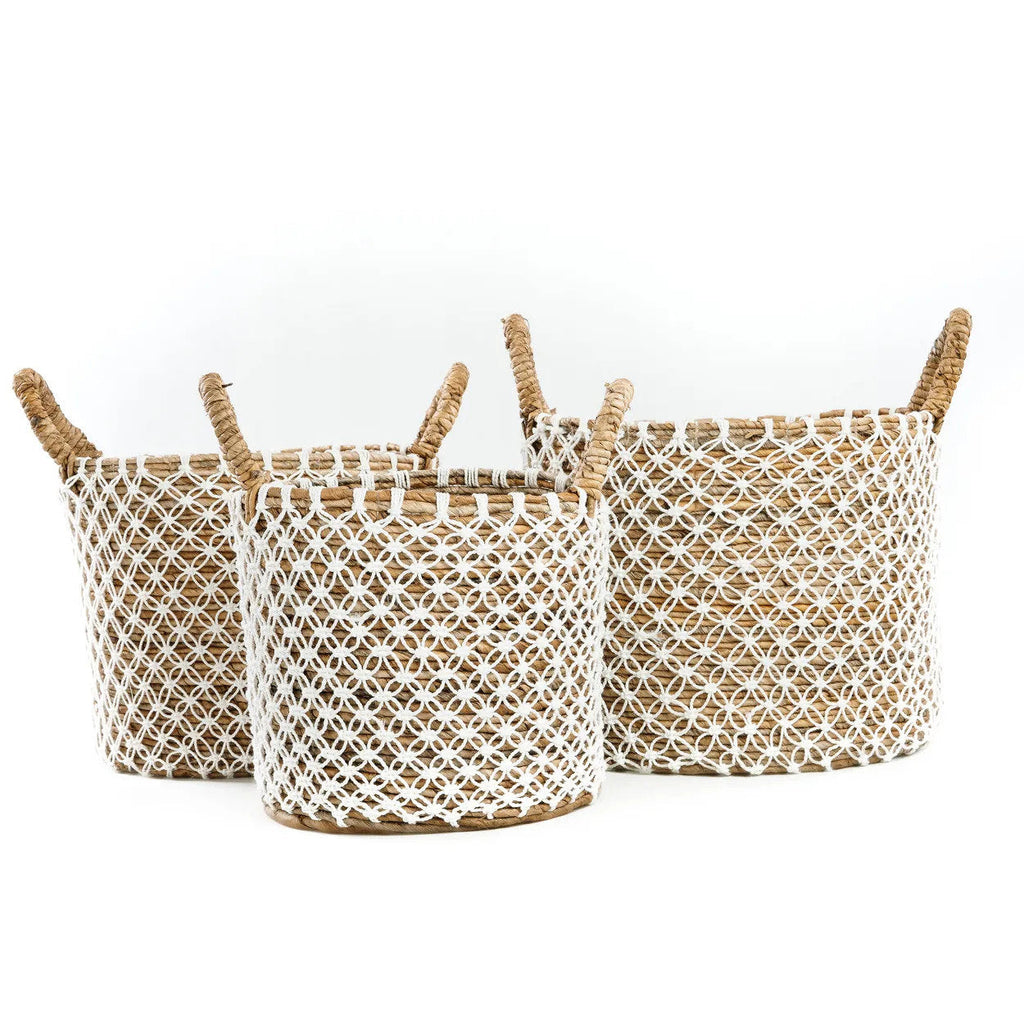 The Cross Stitched Macrame Basket - Medium
