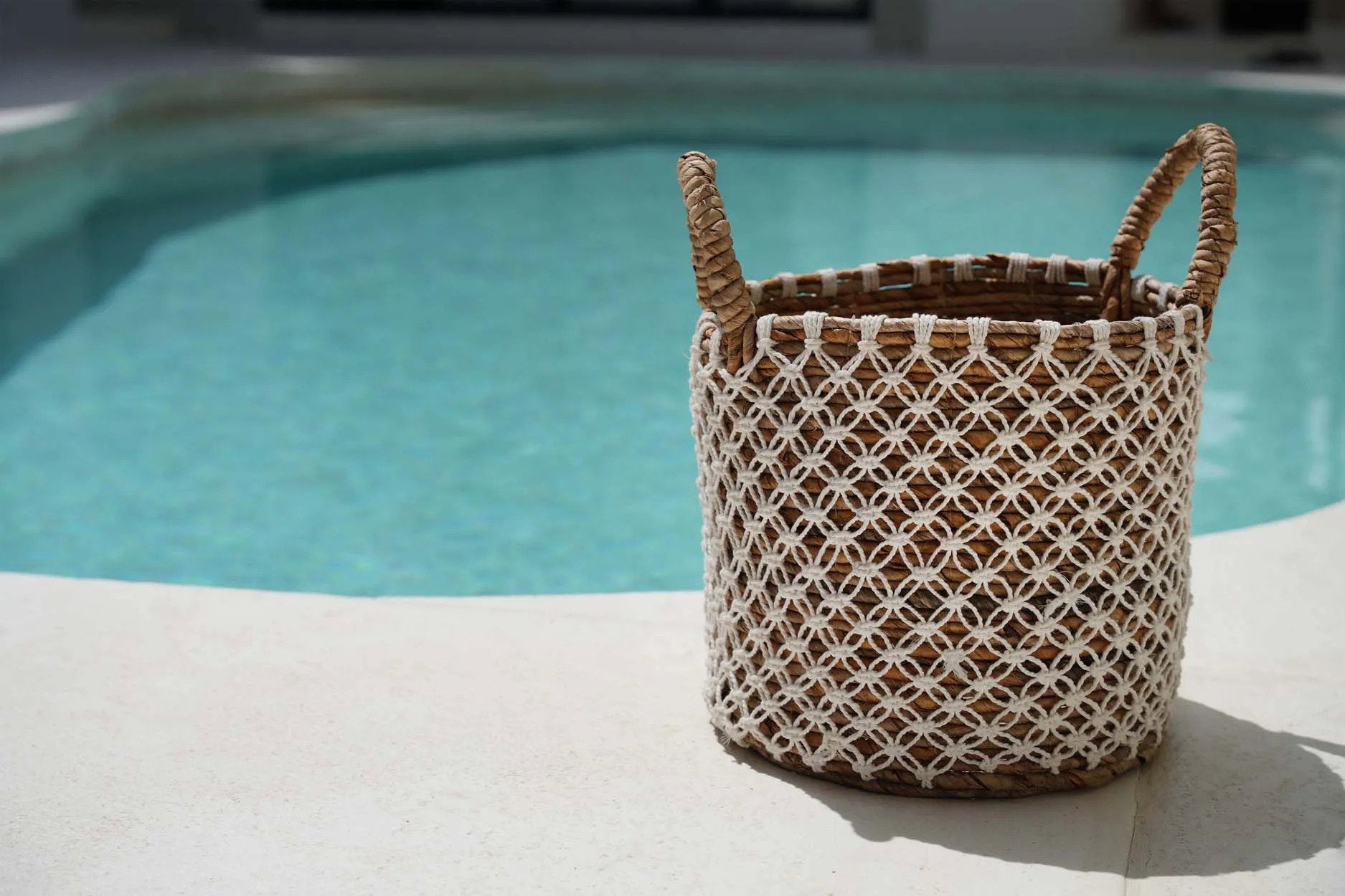 The Cross Stitched Macrame Basket - Small