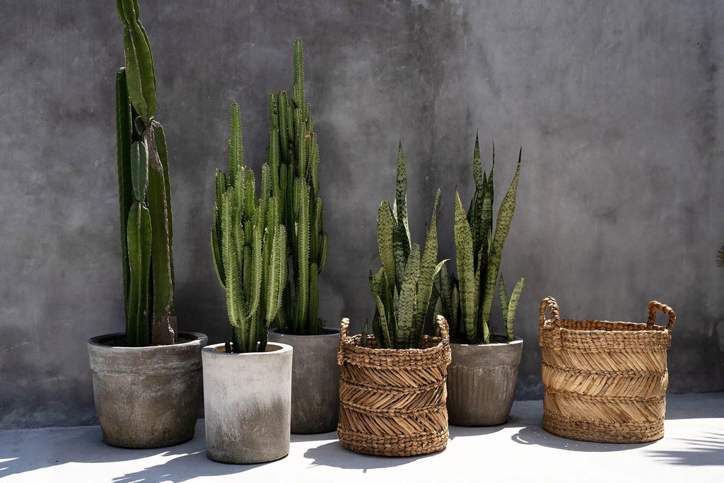 Mand Zigzag – handgevlochten bananenbladeren in natuurlijke tinten