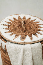 Wasmand Medium – handgemaakt bananenblad in natuurlijk wit