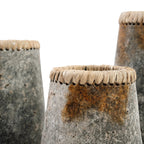 Antique Grey Vase – terracotta with raffia detail in a refined design