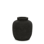 Peaky Vase – terracotta in black with elegant texture contrast