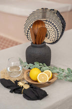 Peaky Vase – terracotta in black with elegant texture contrast