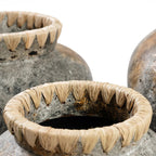Antique Grey Vase – terracotta with raffia details in a rustic style