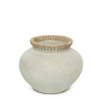 Vase Styly - terracotta with raffia in a natural shade