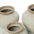 Vase Styly - terracotta with raffia in a natural shade
