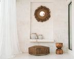 Vase Styly - terracotta with raffia in a natural shade