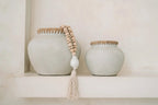 Vase Styly - terracotta with raffia in a natural shade