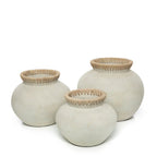 Vase Styly - terracotta with raffia in a natural shade