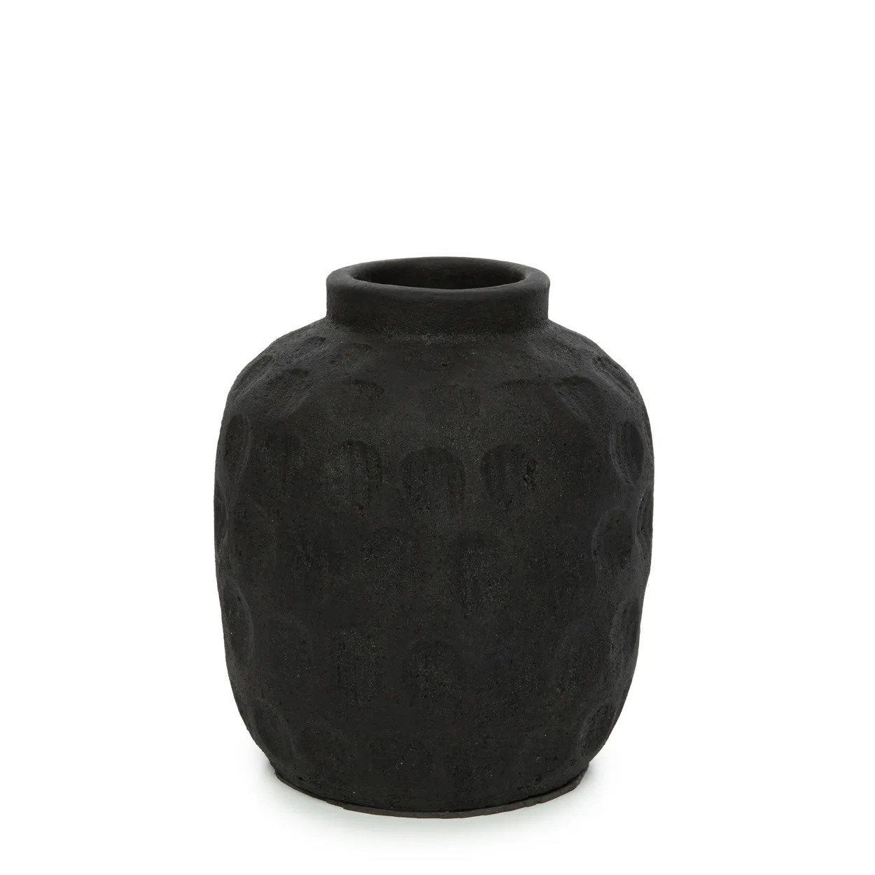 Trendy vase – black terracotta design for dried flowers