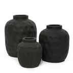 Trendy vase – black terracotta design for dried flowers