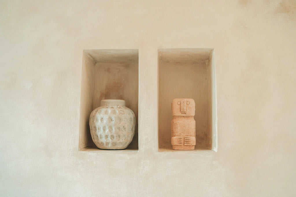 Vaas Trendy – terracotta in betonlook voor gedroogde bloemen