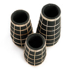 Vase Black Natural – terracotta with wicker accent in black and natural