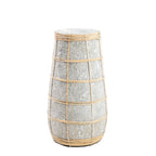 Vase Concrete Natural M – terracotta with raffia detail in an atmospheric style