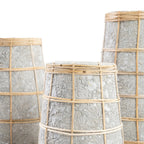 Vase Concrete Natural M – terracotta with raffia detail in an atmospheric style