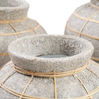 The Buikvaas vase – terracotta with rattan in a natural concrete look