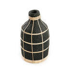Whoopy Vase – Terracotta with Rattan in Black Natural