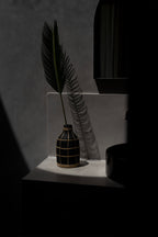 Whoopy Vase – Terracotta with Rattan in Black Natural