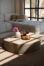 Whoopy vase – terracotta with rattan detail in a natural concrete look