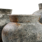 Antique Grey Vase M – terracotta with organic shapes