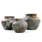 Antique Grey Vase M – terracotta with organic shapes