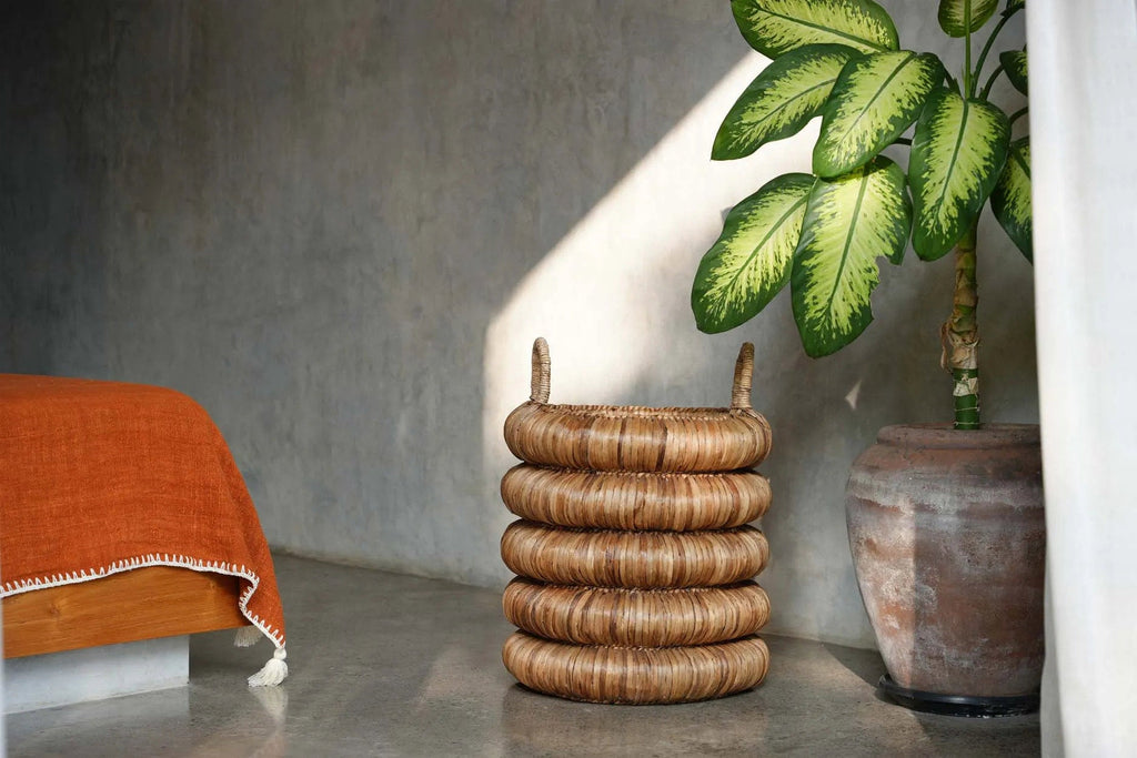 Mand Chunky – waterhyacint met handvatten in natuurlijke uitstraling