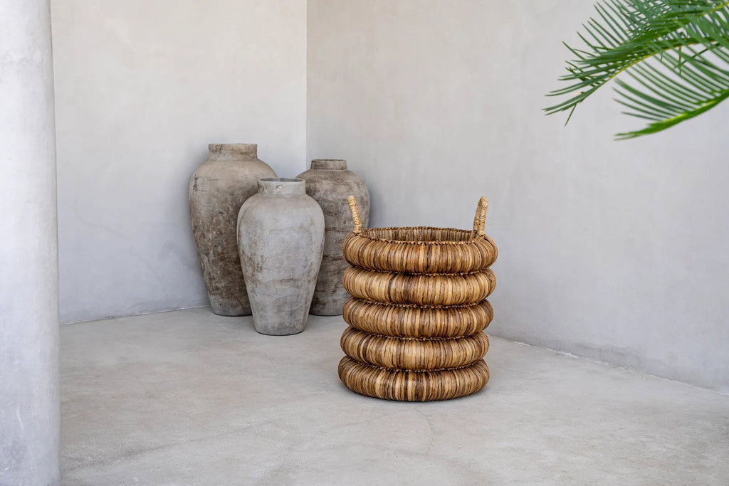 Mand Chunky – waterhyacint met handvatten in natuurlijke uitstraling