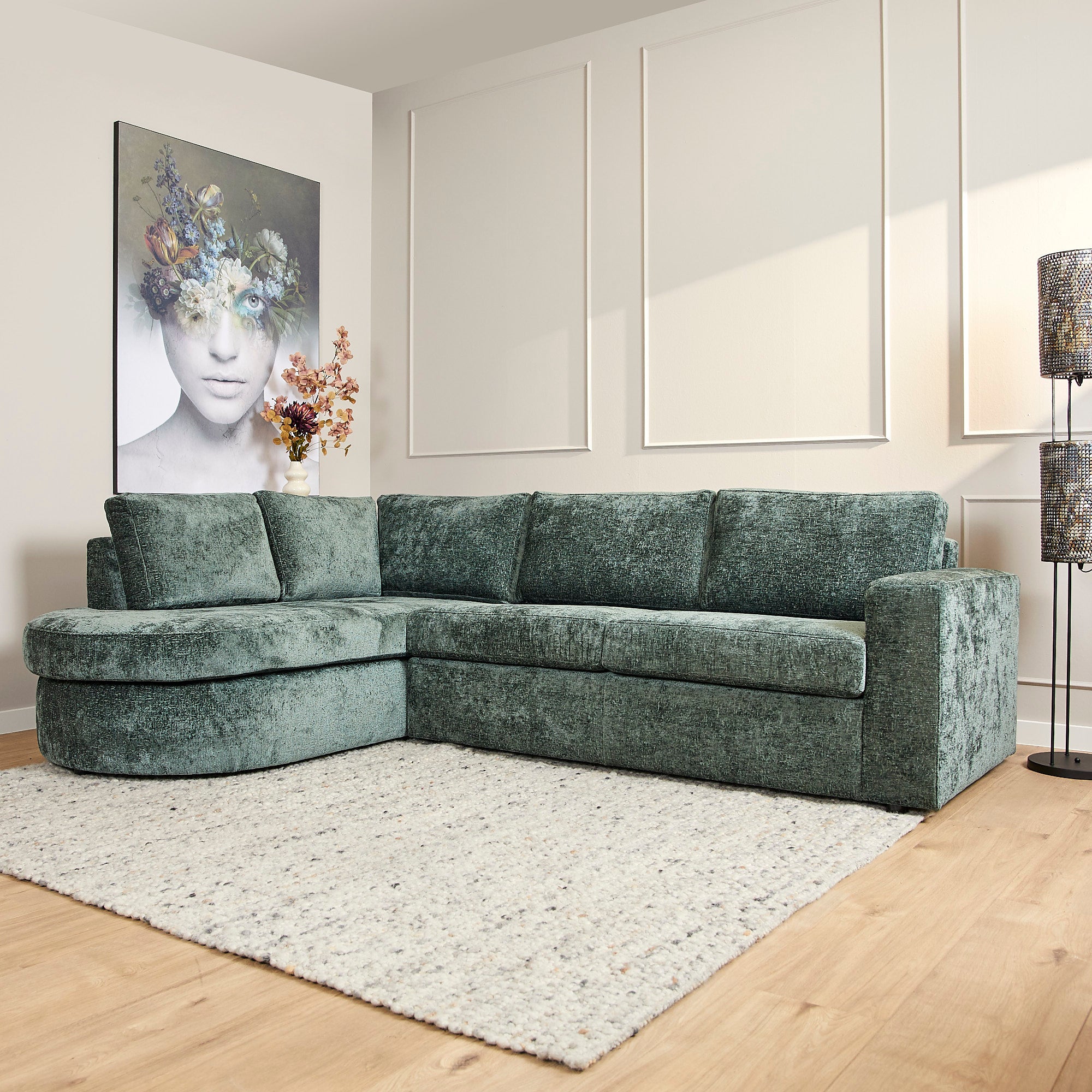 MijnSofa Alma | Groen | Divan Links + 2,5 zits | 5 jaar garantie