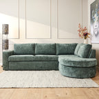 MySofa Alma | Groen | 2,5-zits + Divan Rechts | 5 jaar garantie