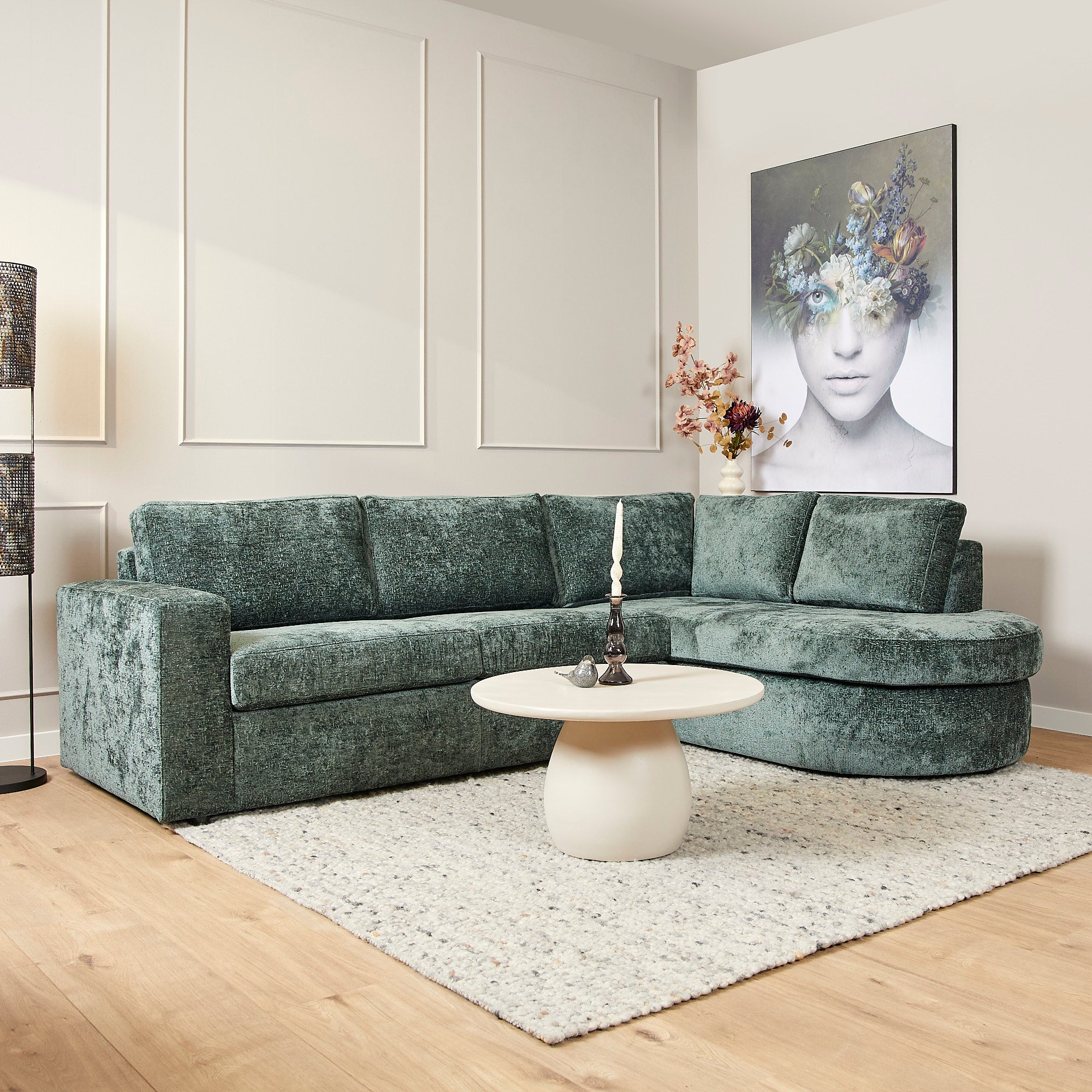 MySofa Alma | Groen | 2,5-zits + Divan Rechts | 5 jaar garantie