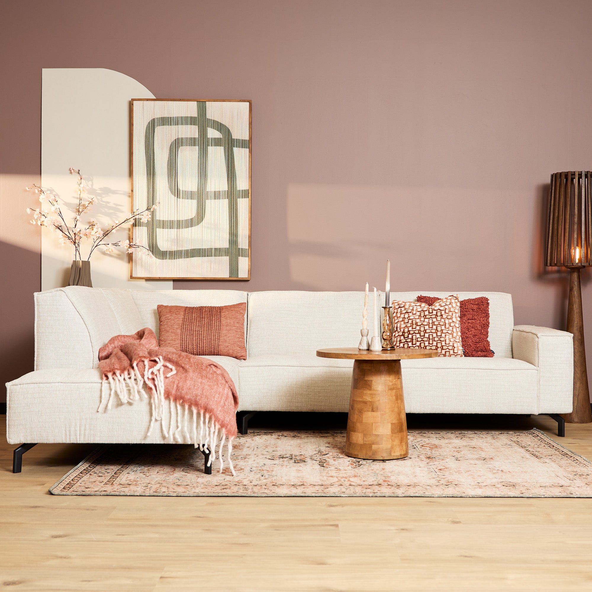 MijnSofa Floris | Divan Links + 2,5 zits | Beige | Baltimore
