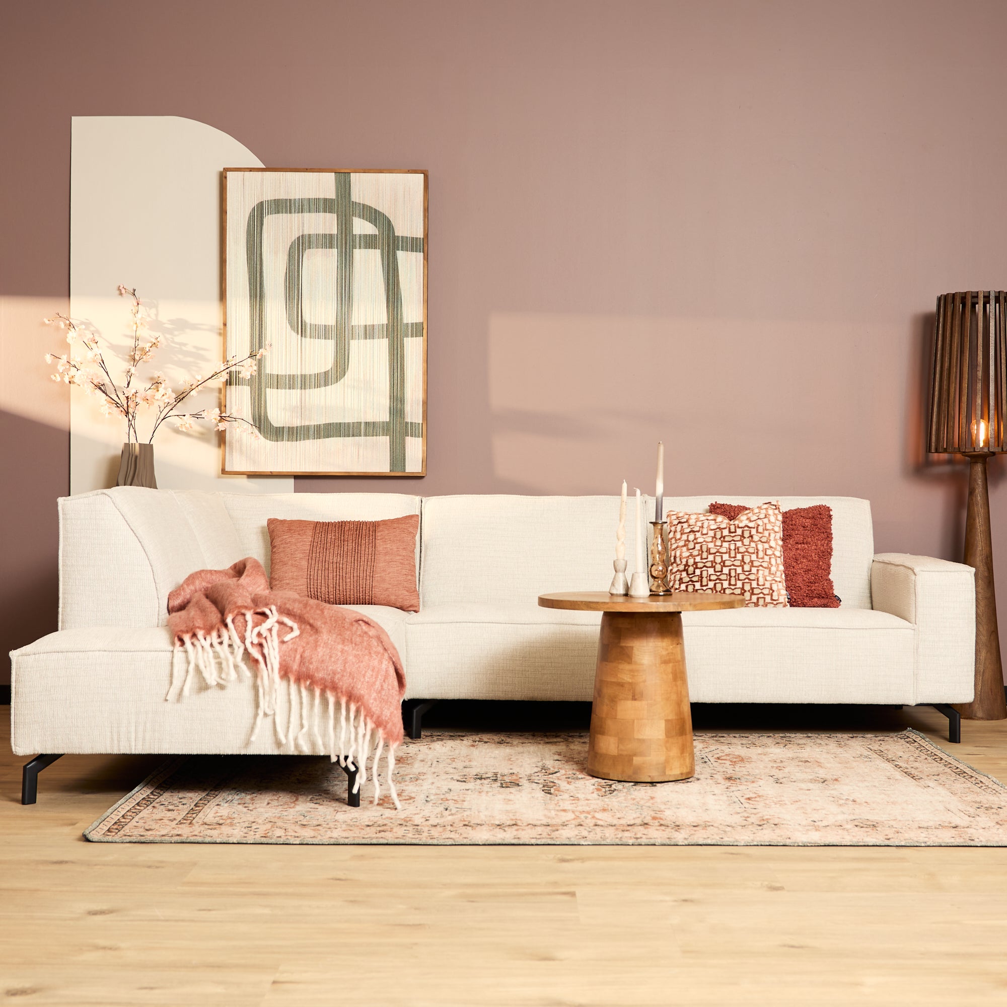 MijnSofa Floris | Divan Links + 2,5 zits | Beige | Baltimore